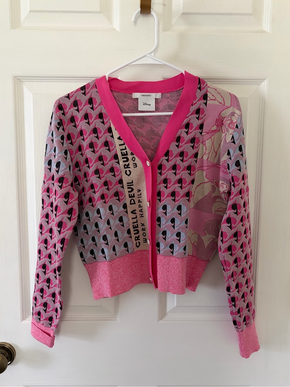 Disney Migaino Pink Graphic Knit Cardigan